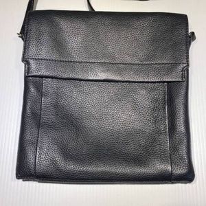 Vince Camuto Pebbled Black Leather Crossbody Slim Bag